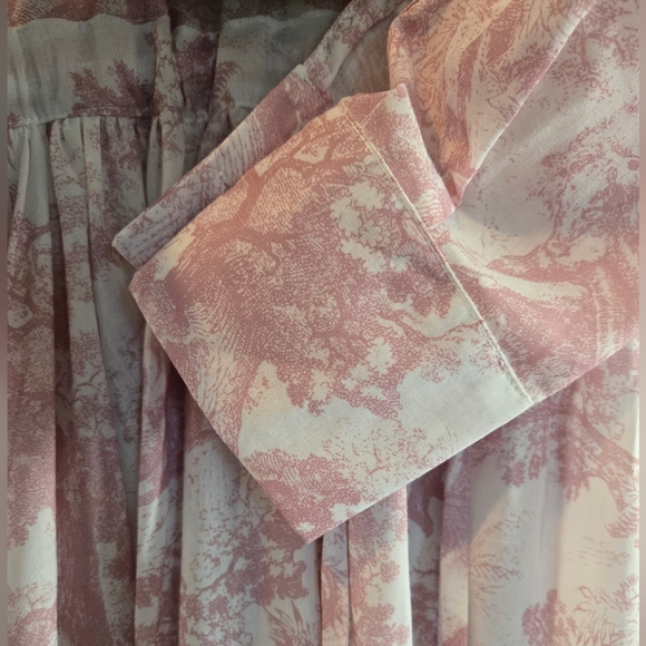 Maxi Dress with Draw Waist - Pink Detail - Picture 6 of 6